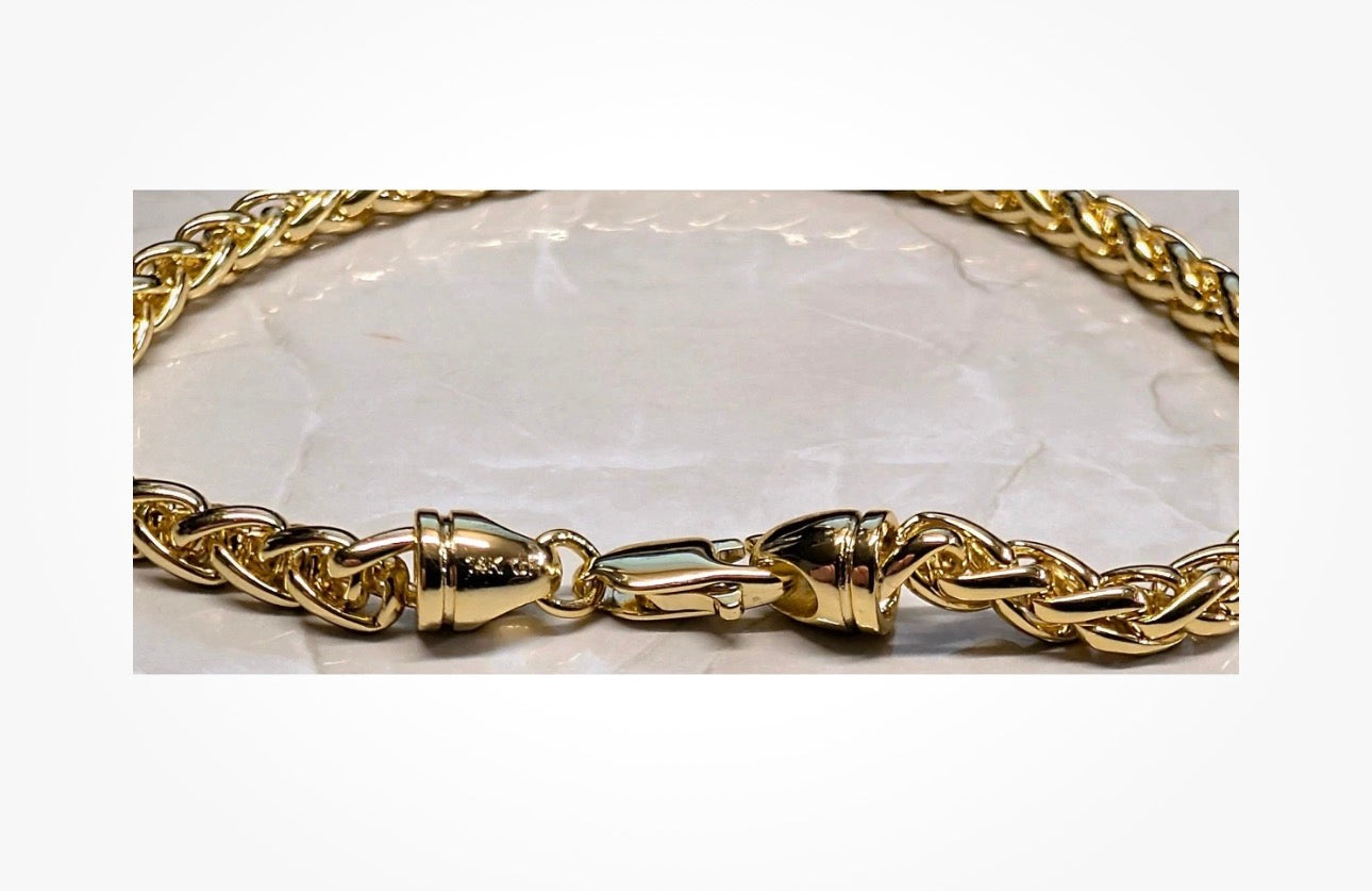 14k Gold Filled Wheat Chain Bracelet