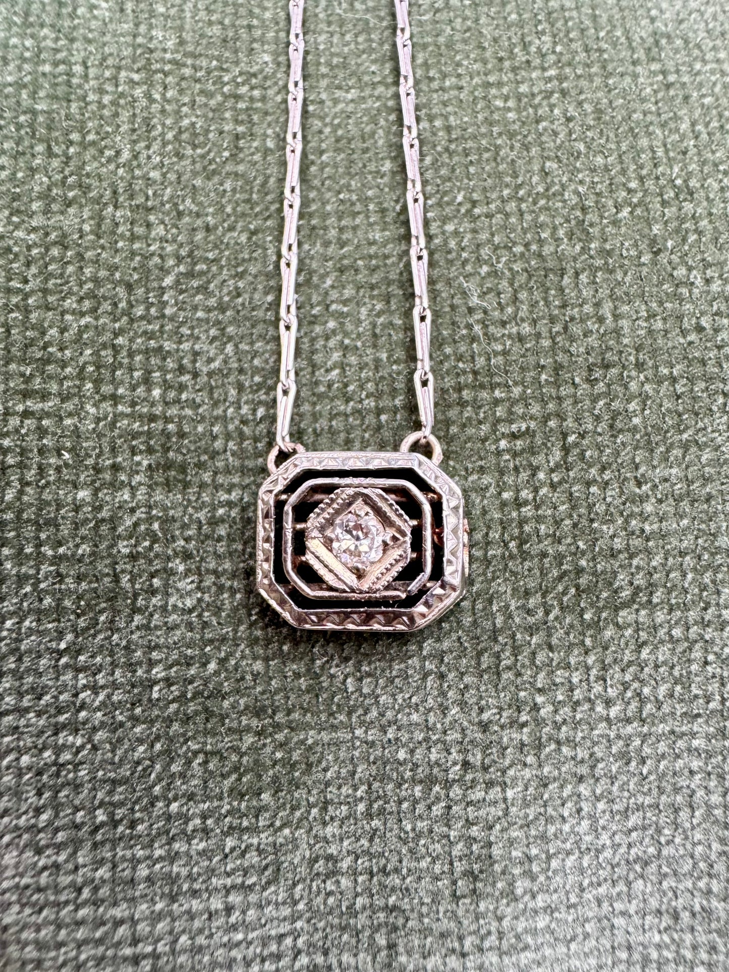 Filigree Diamond Pendant Necklace