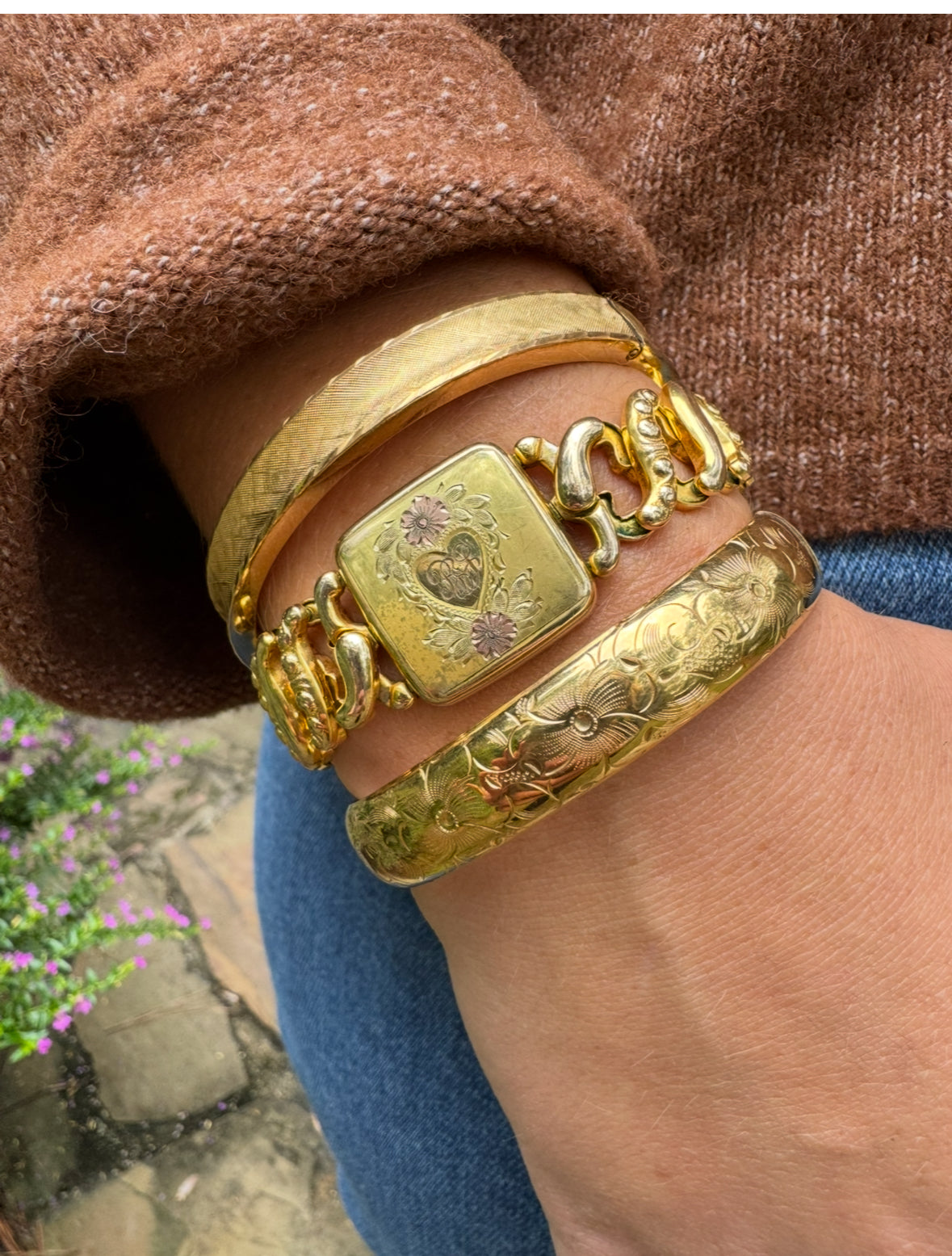 Antique Gold Filled Bangle Bracelet