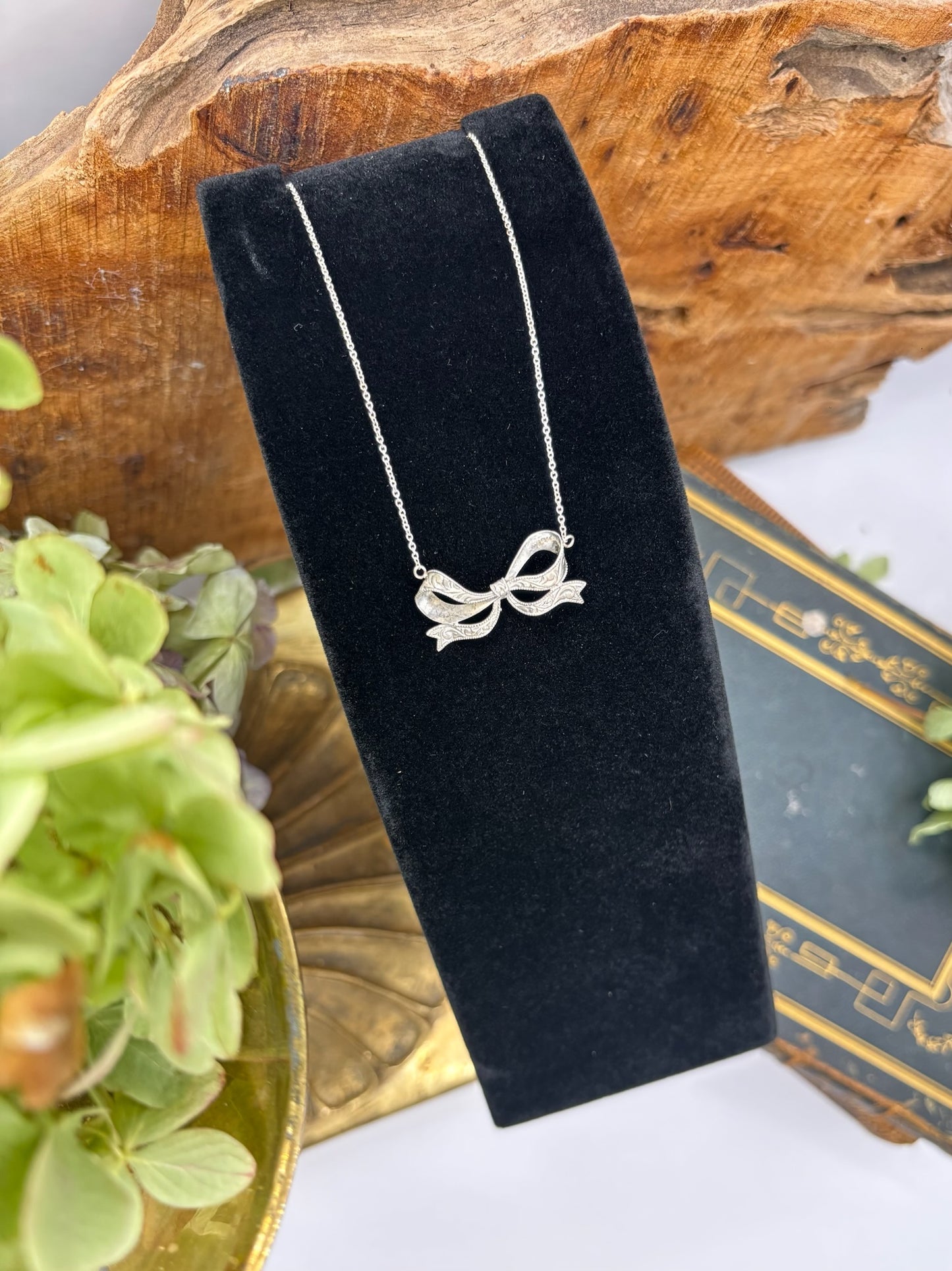 Sterling Bow Pendant Necklace