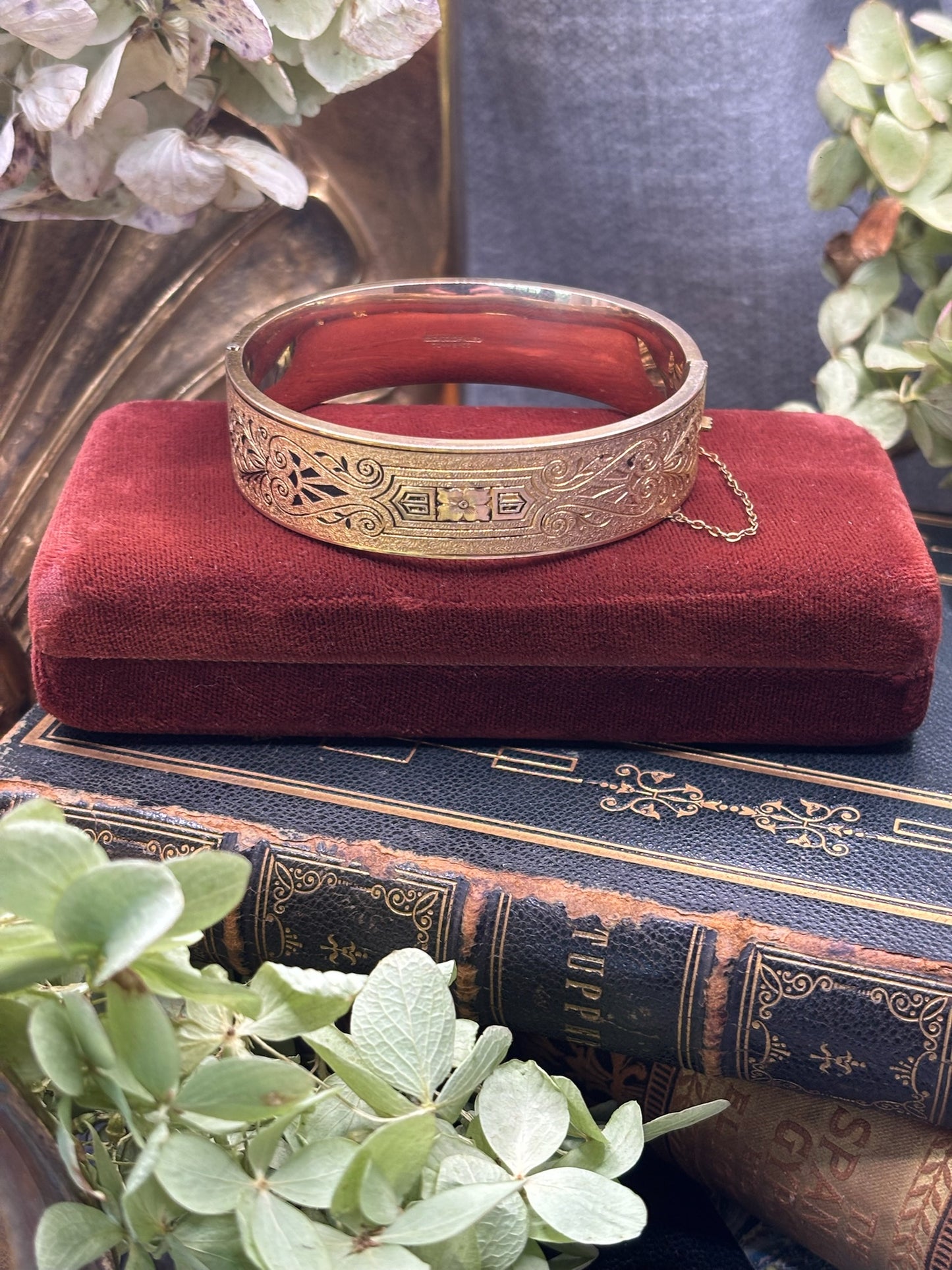 Antique gold filled bangle bracelet