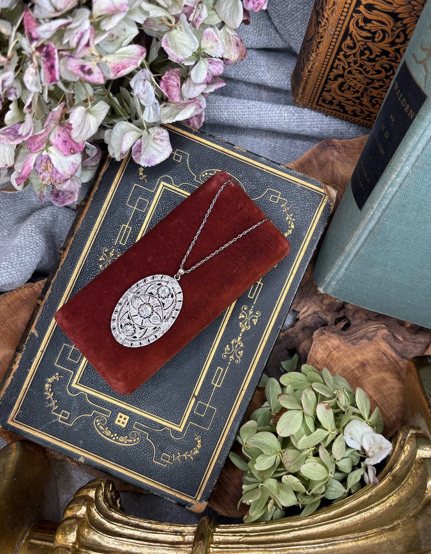 Art Deco Diamond Pendant Necklace