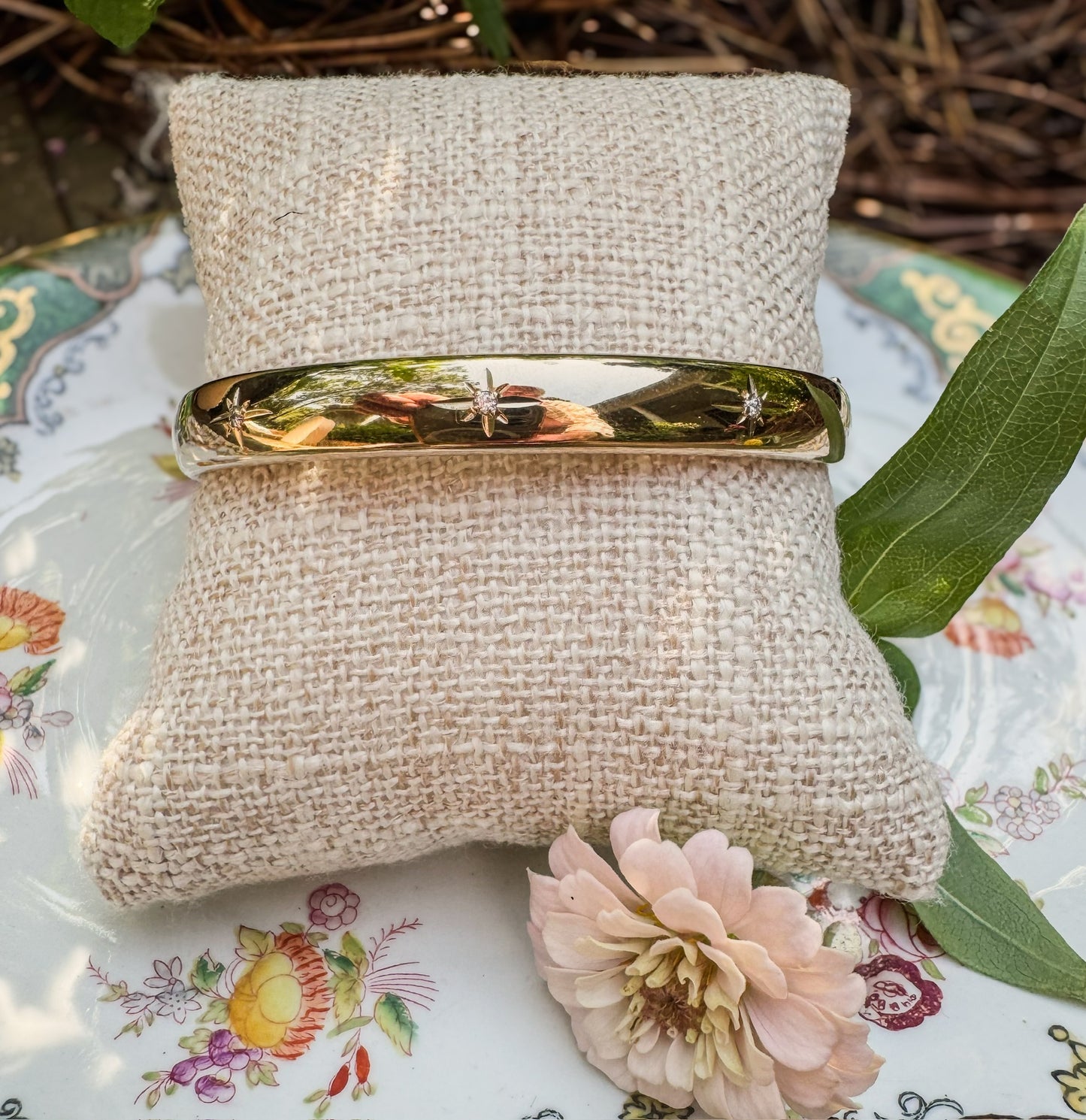 Starcut Diamond Gold Filled Bangle Bracelet - 8mm