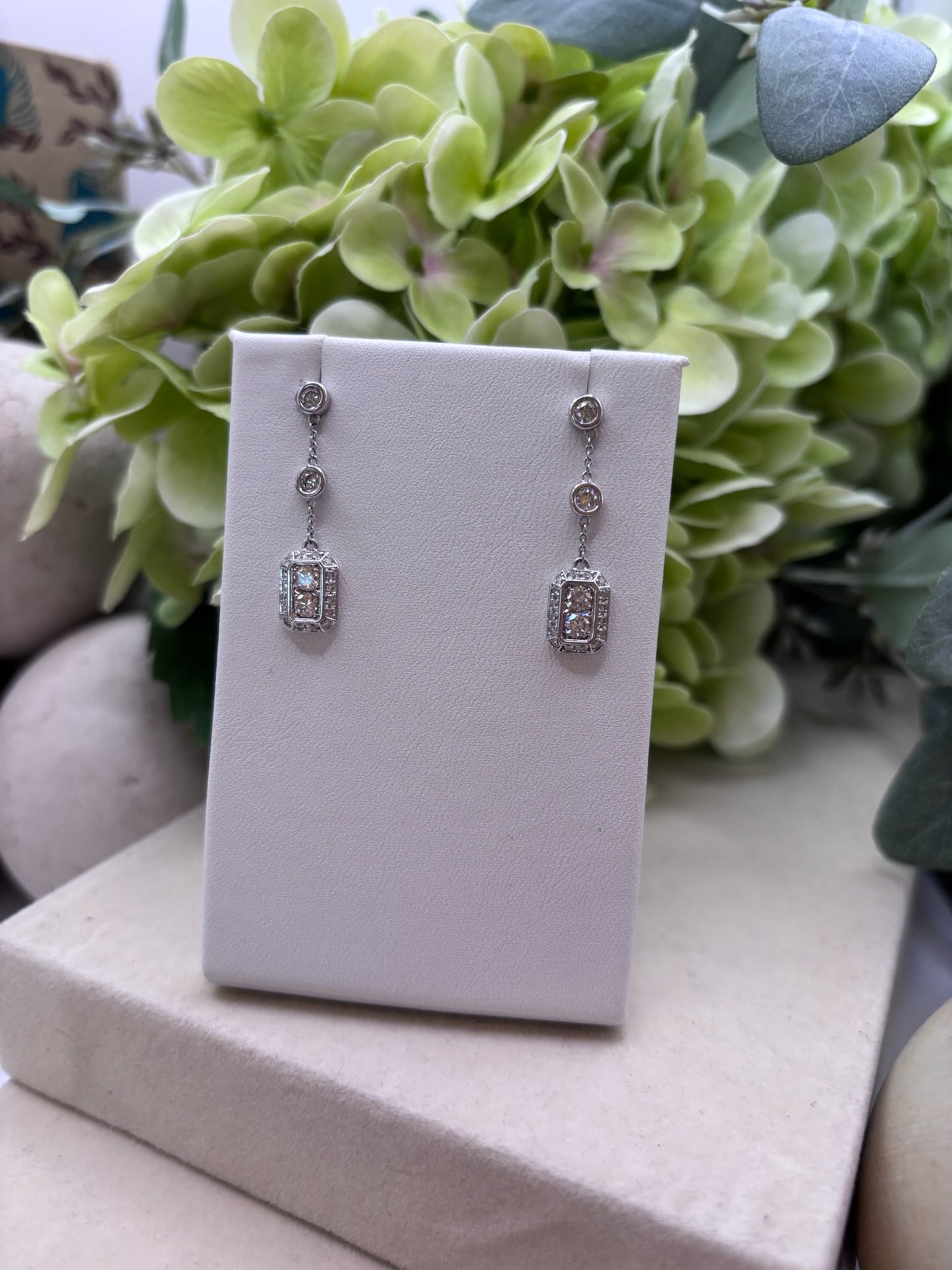Estate Diamond Drop Earrings