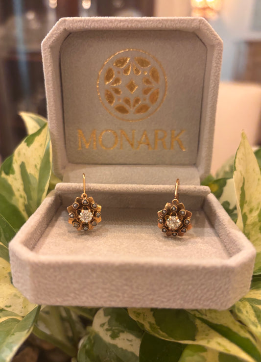 Victorian Rose Diamond Earrings