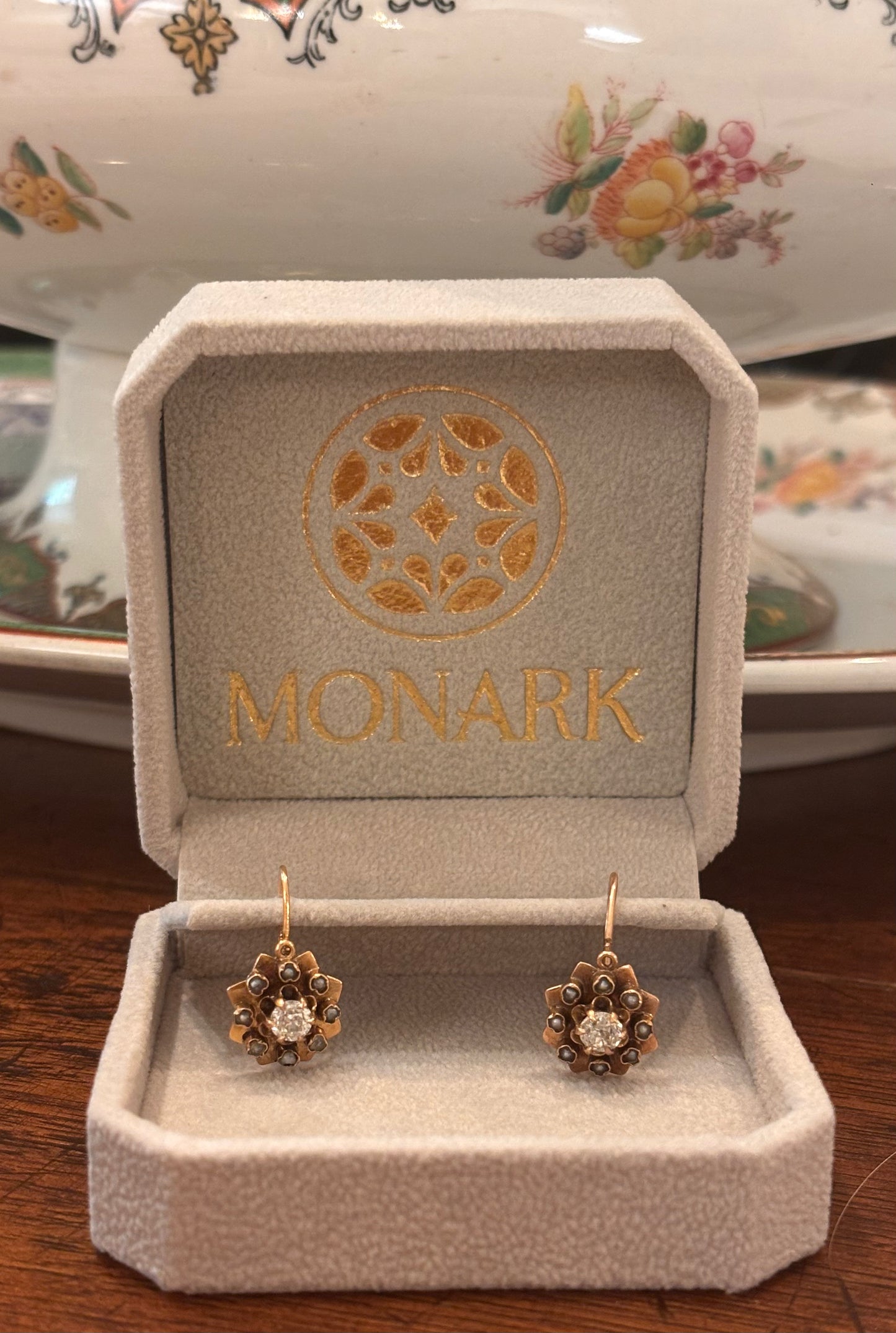 Victorian Rose Diamond Earrings