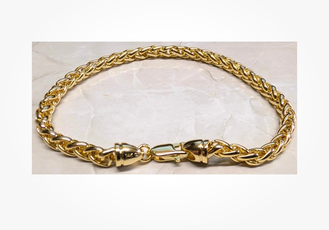 14k Gold Filled Wheat Chain Bracelet