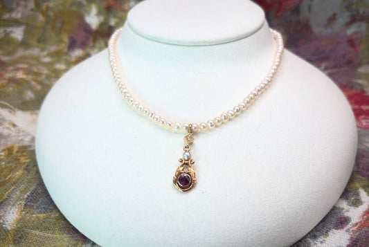 Garnet and Diamond Pendant Necklace