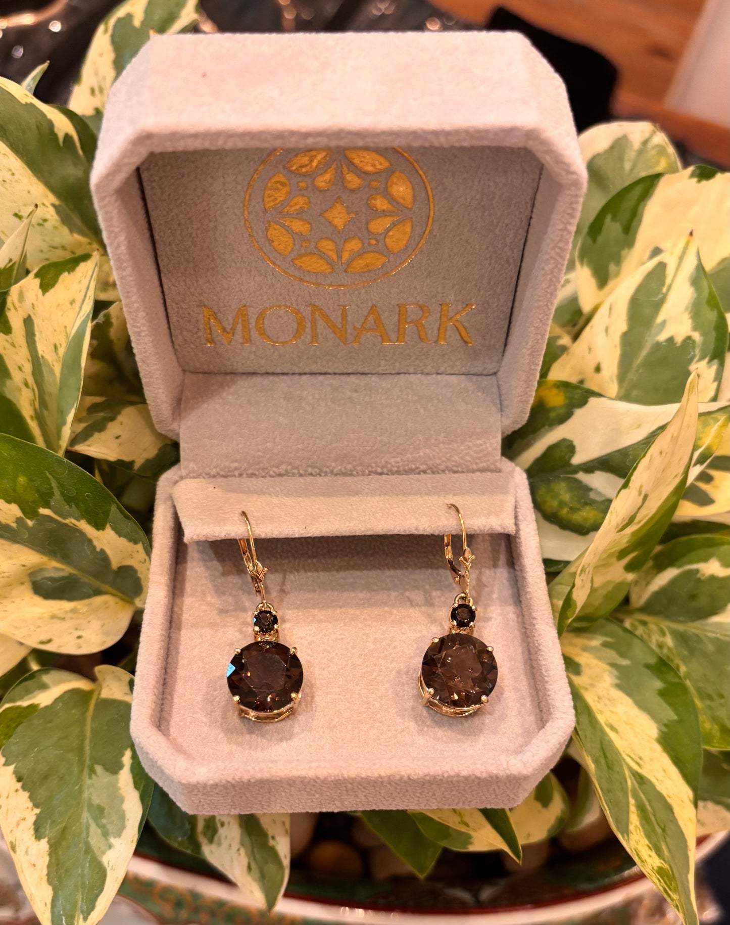 Smoky Topaz Drop Earrings