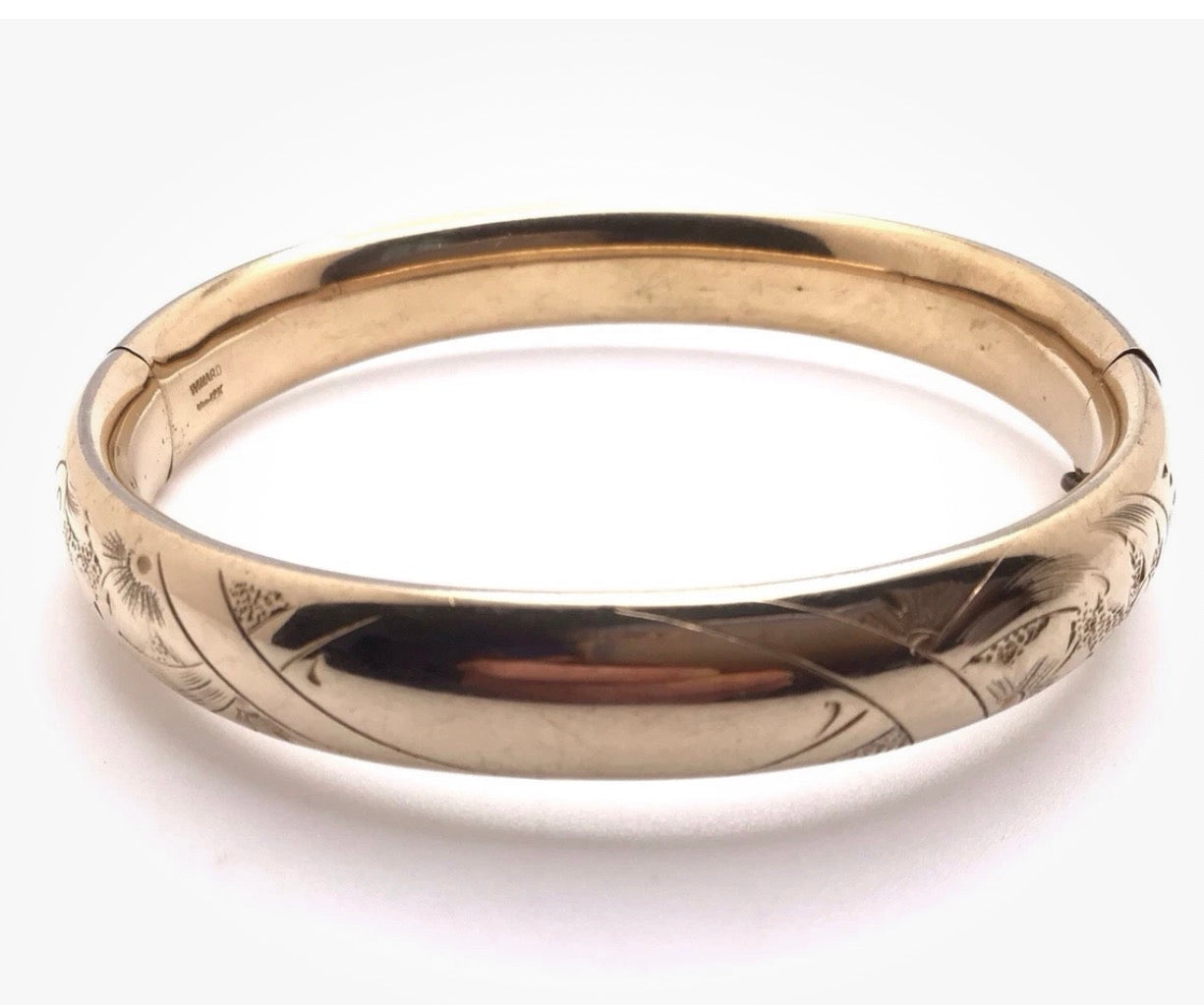 Vintage Winard Etched Gold Filled Bangle Bracelet