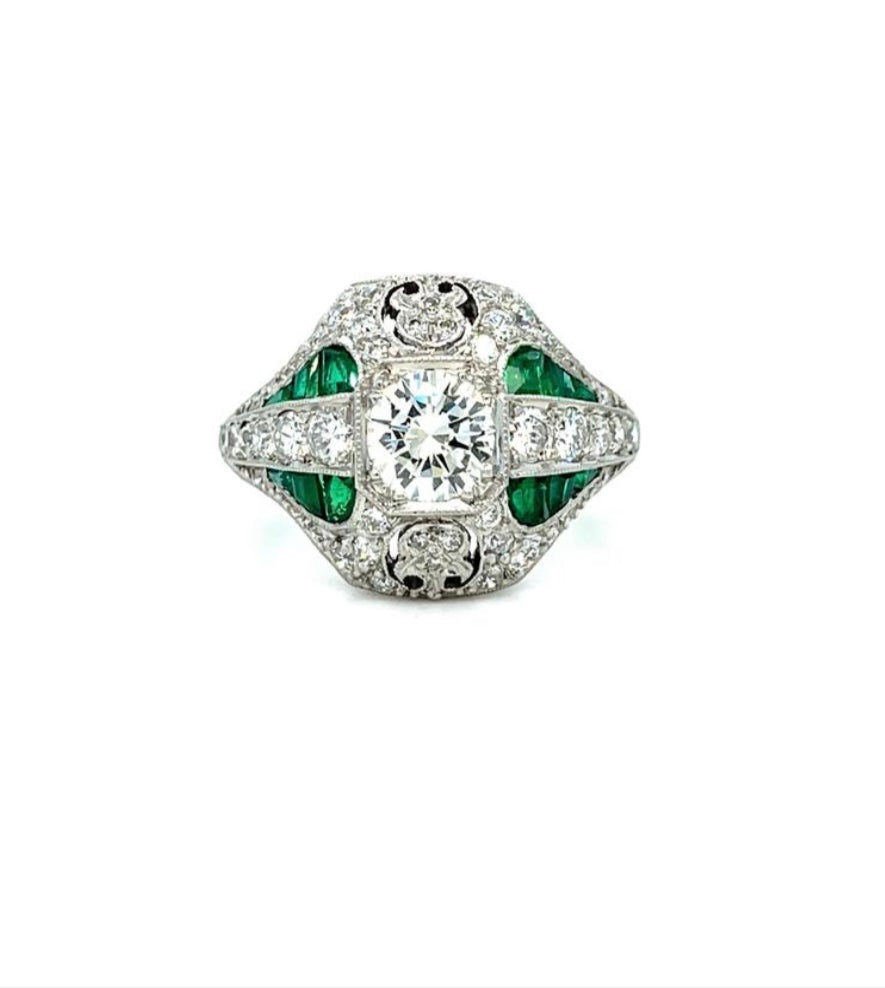 Diamond and Emerald Ring