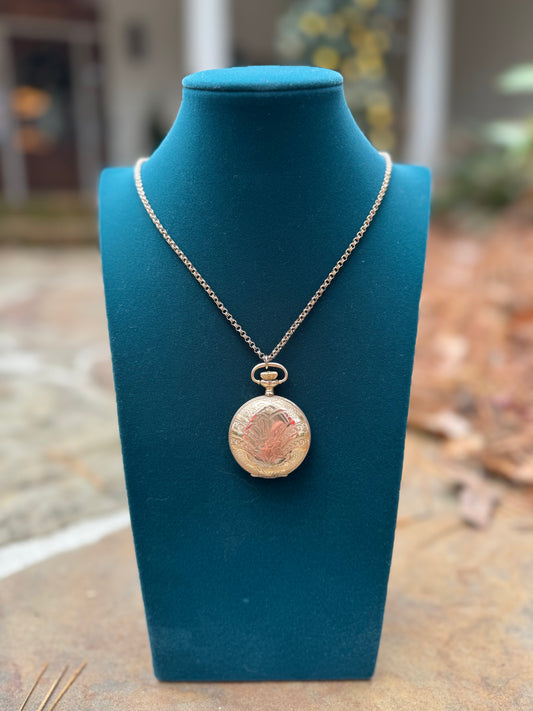 Antique Victorian Etched Locket pendant