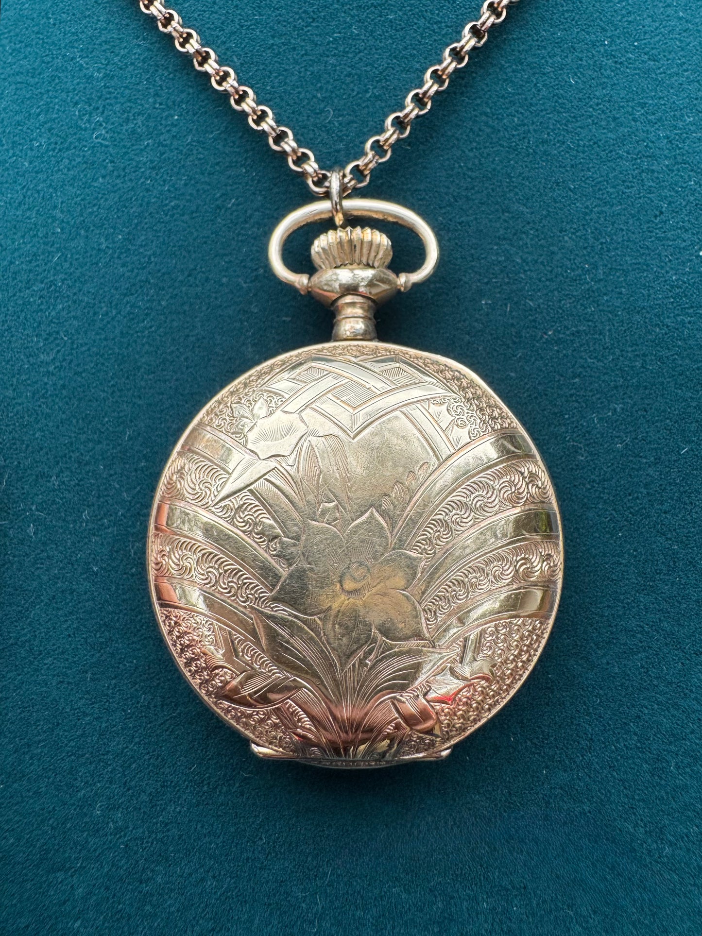 Antique Victorian Etched Locket pendant