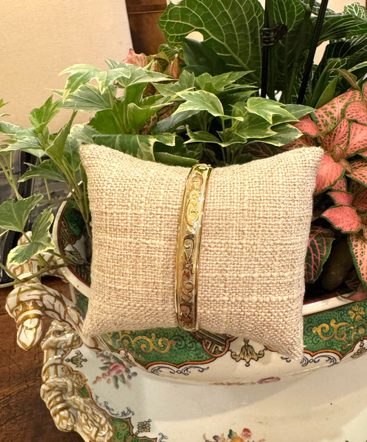 Gold Filled Floral Design Bangle Bracelet