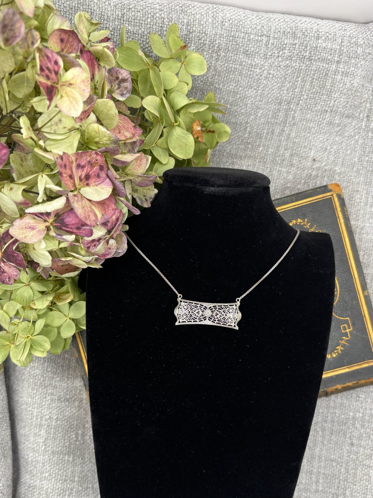 Sterling Broach Pendant Necklace