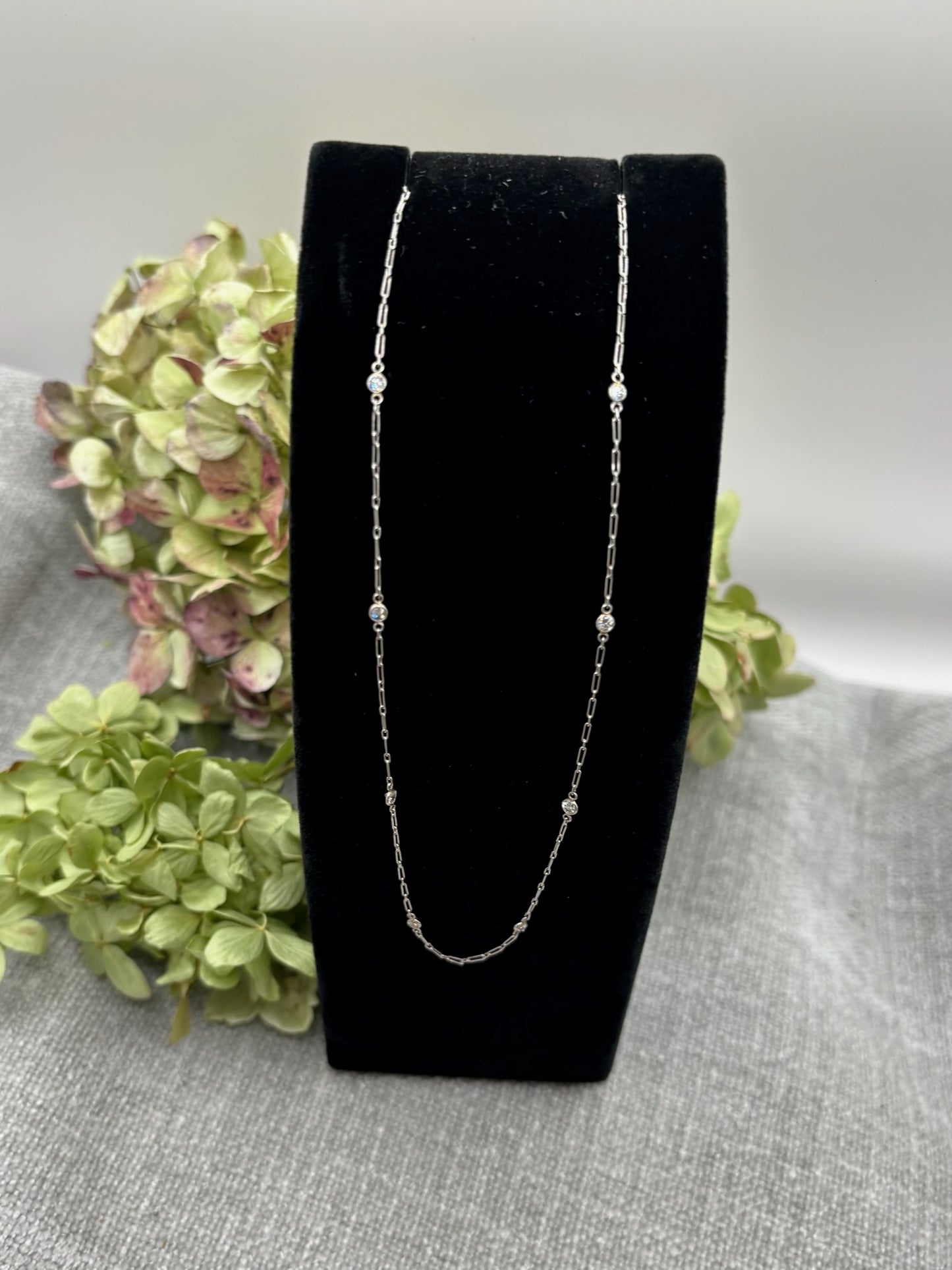 Diamond by the Yard With Platinum Paperclip Chain