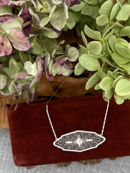 Edwardian Diamond Brooch Necklace