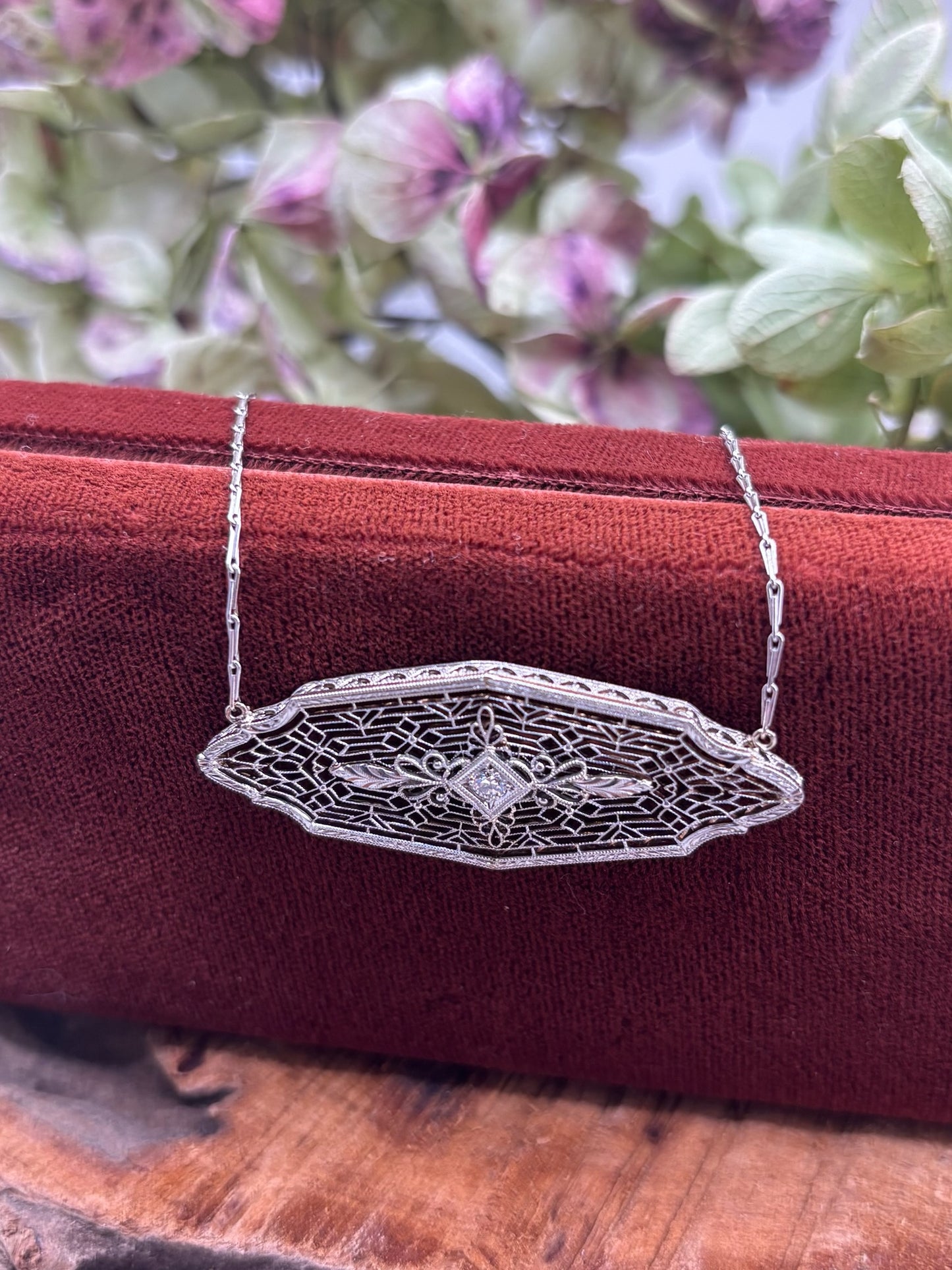 Edwardian Diamond Brooch Necklace