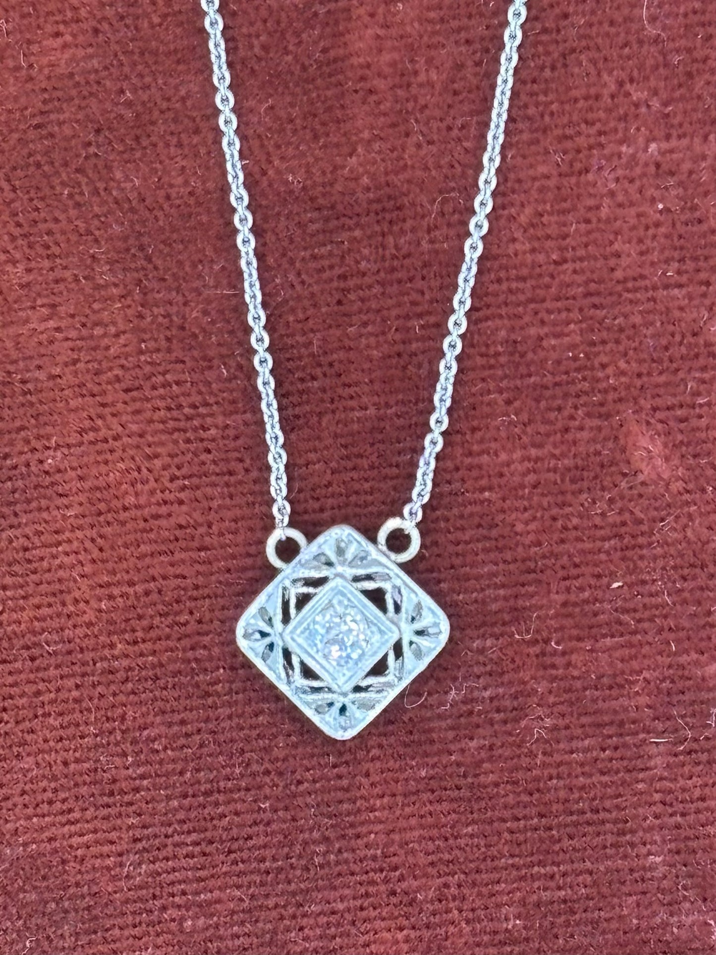 Diamond Stickpen Pendant Necklace