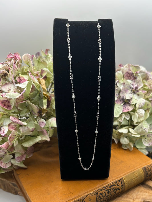 27" Platinum Diamond by the Yard Necklace