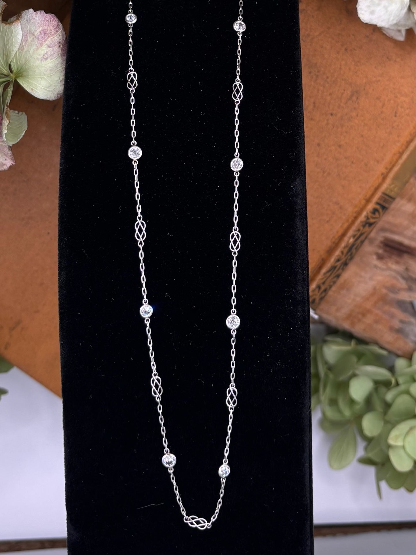 27" Platinum Diamond by the Yard Necklace