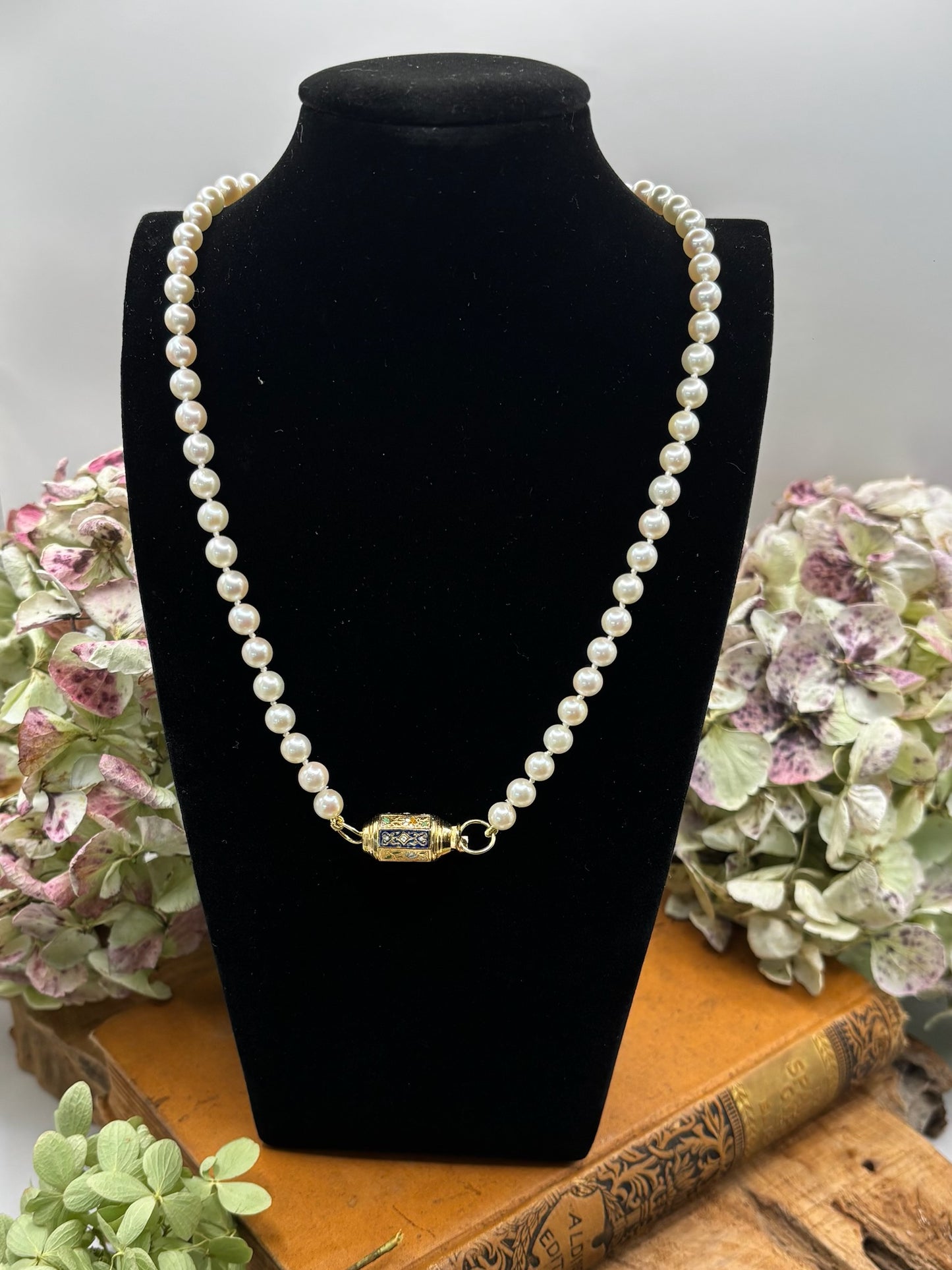 Antique French Barrel Clasp on Pearls