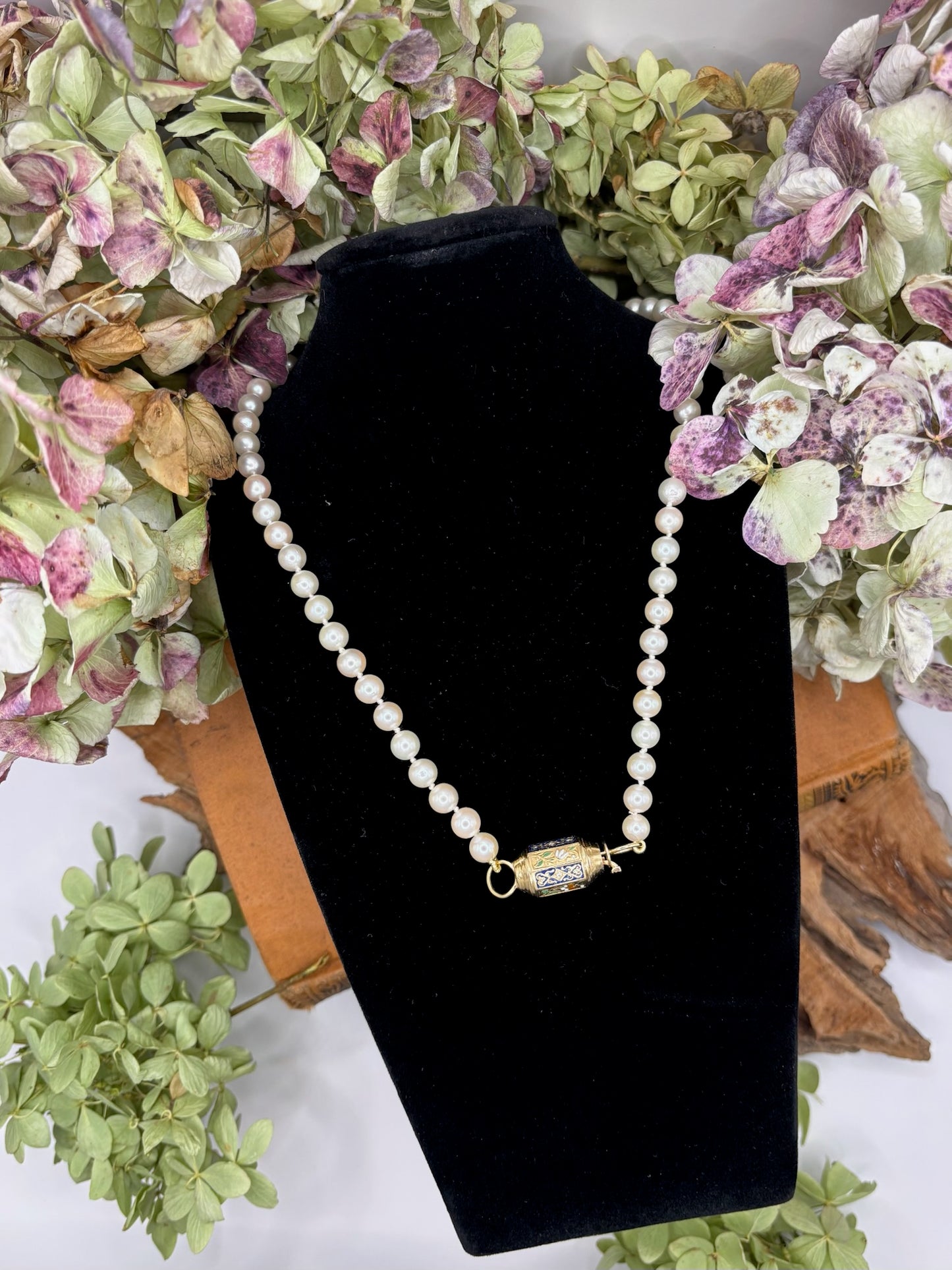 Antique French Barrel Clasp on Pearls