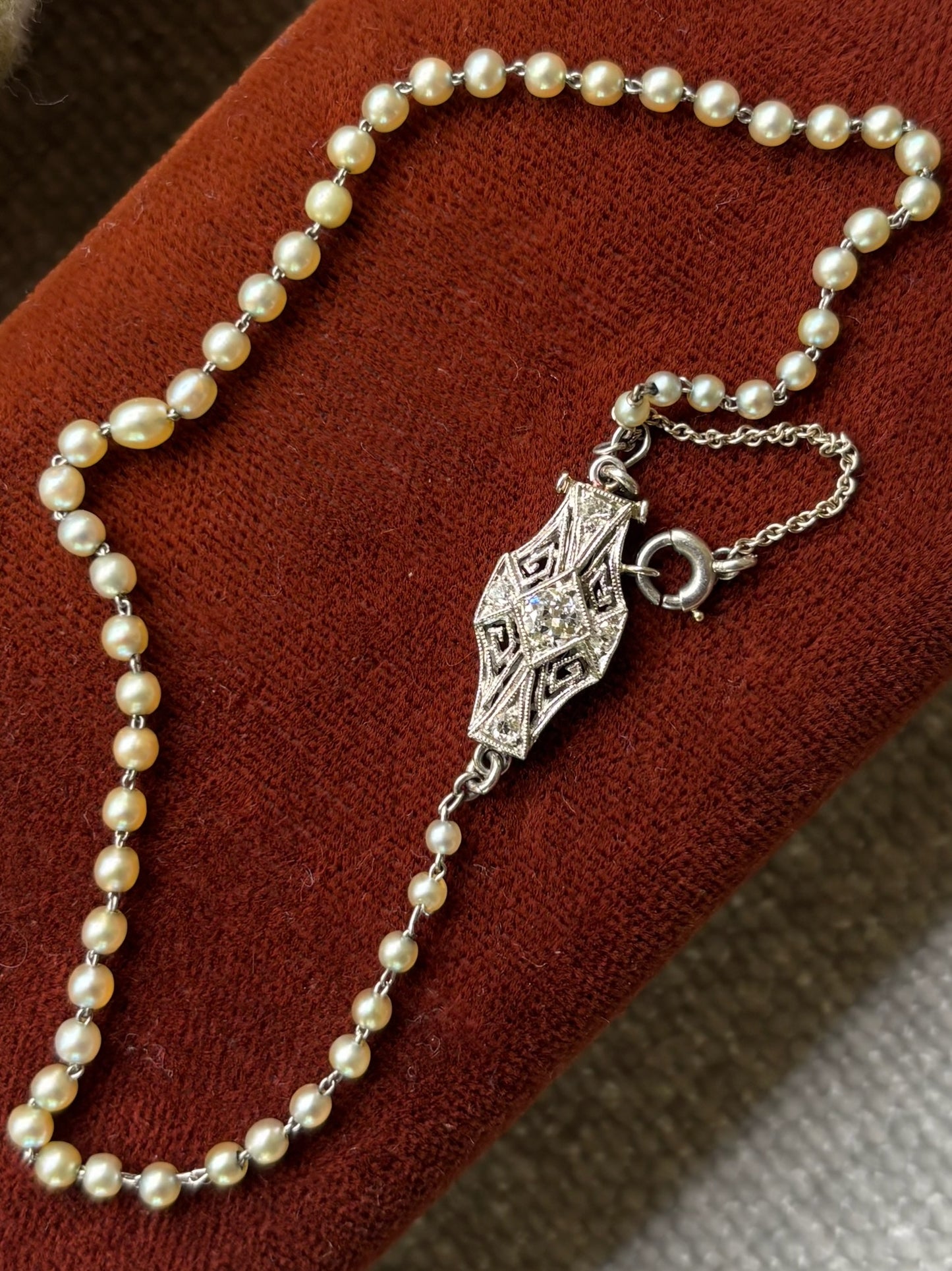 Diamond and Natural Pearl Bracelet