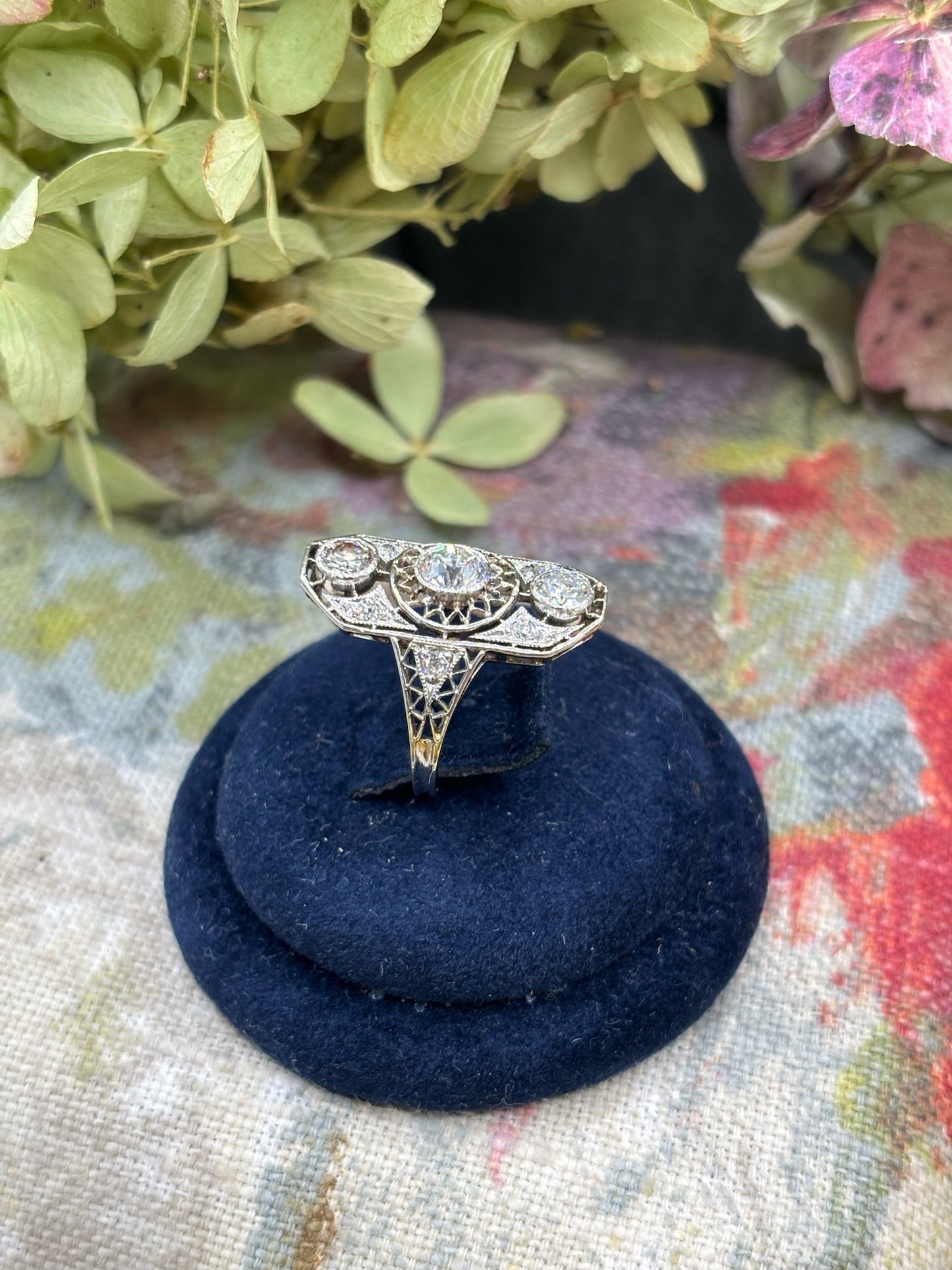 3 Diamond Filigree Ring