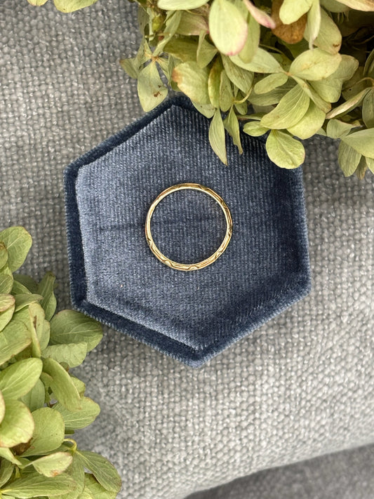 Gold Band With Etching