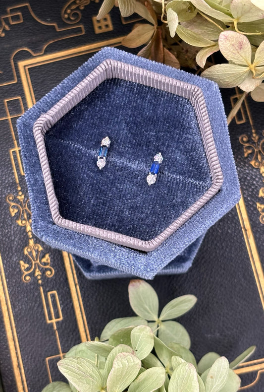 Sapphire and Diamond Earrings