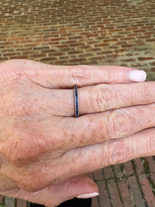 Sapphire French Cut Eternity Band