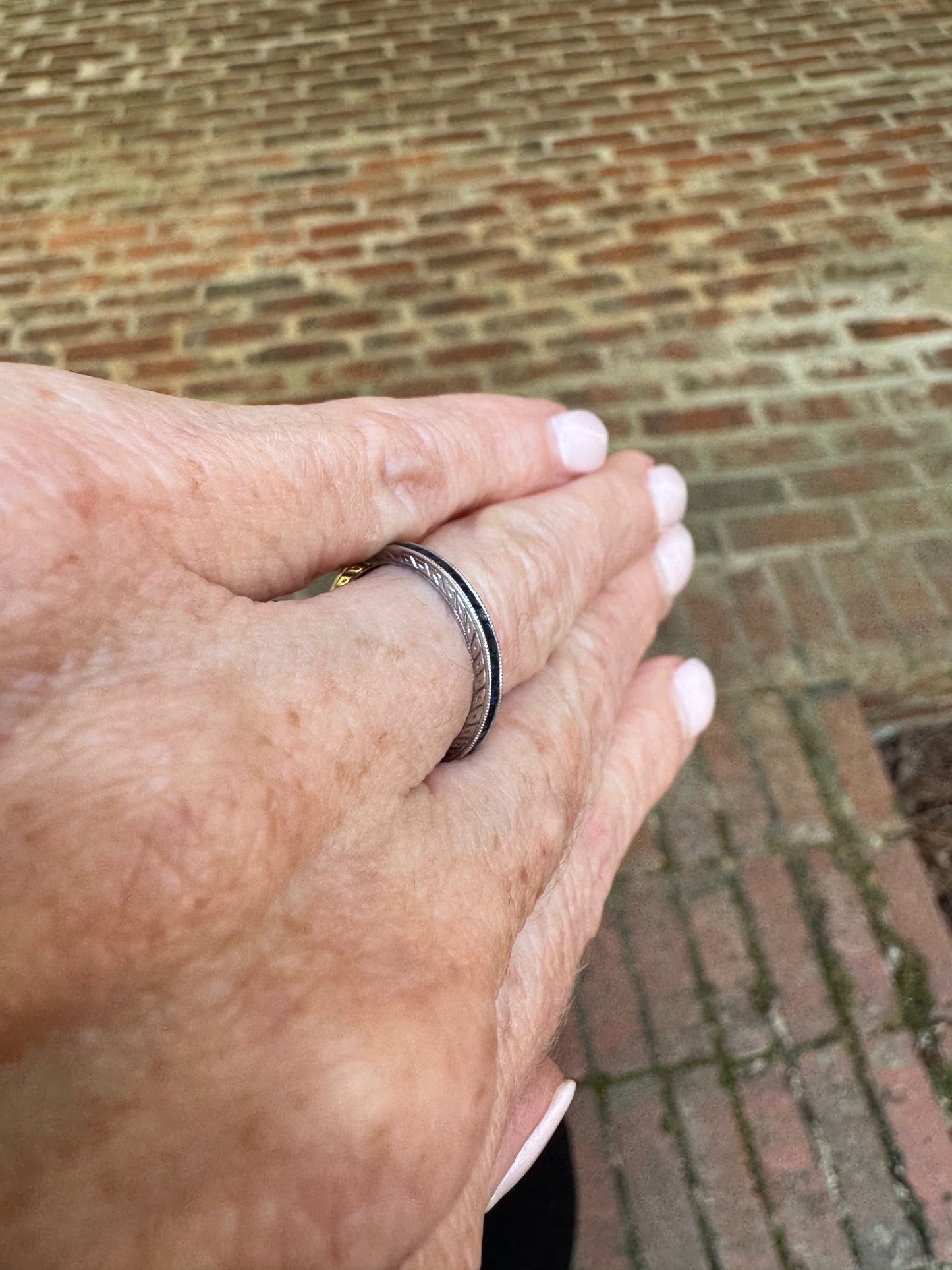 Sapphire French Cut Eternity Band