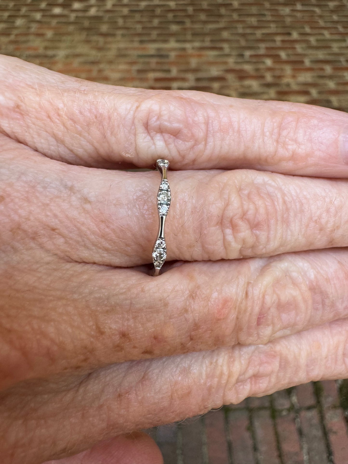 Diamond Bamboo Style Band (Half Eternity)