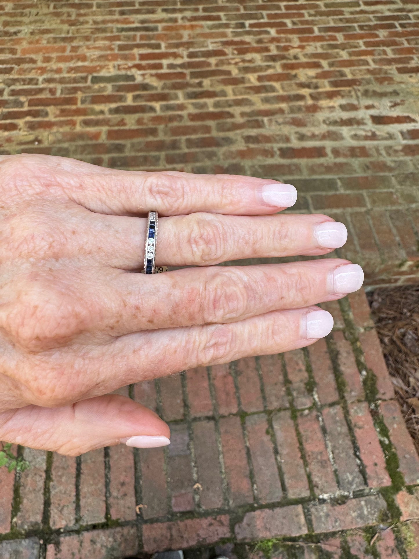 Diamond and Sapphire Channel Set Band