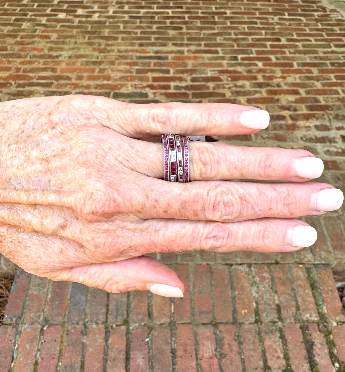 Diamond and Ruby Eternity Band