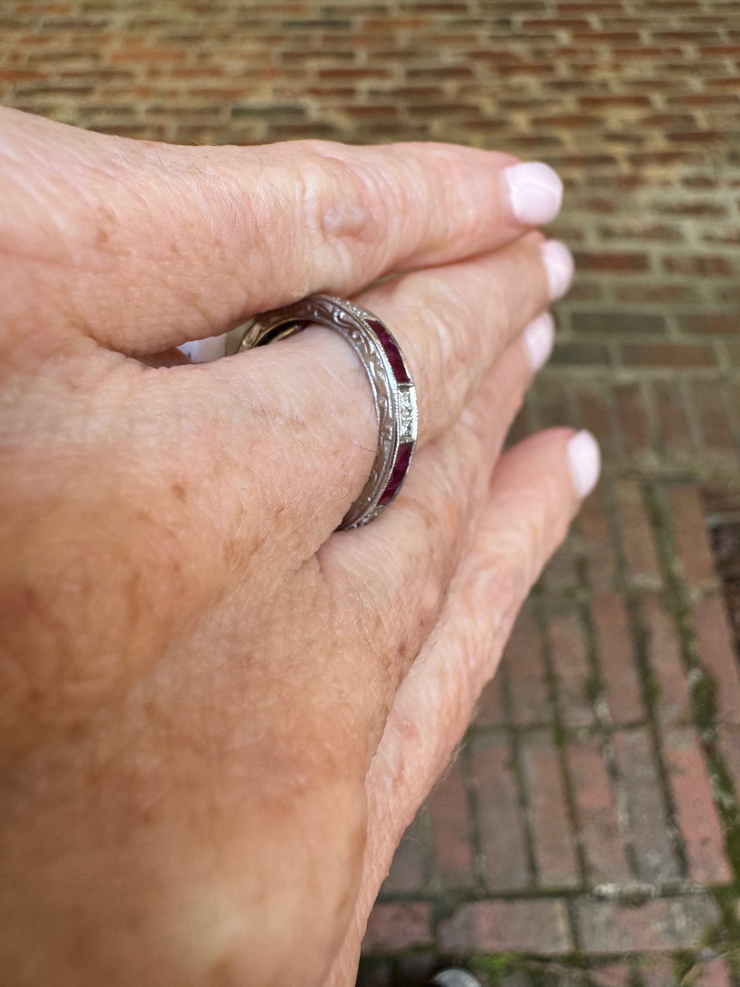 Diamond and Ruby Eternity Band