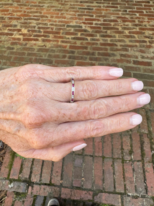 Diamond and Ruby Eternity Band