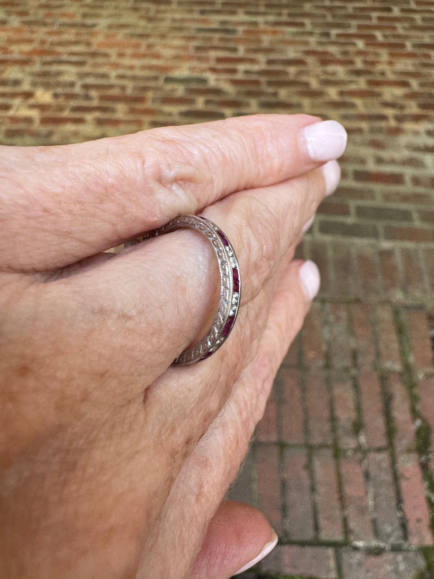 Diamond and Ruby Eternity Band
