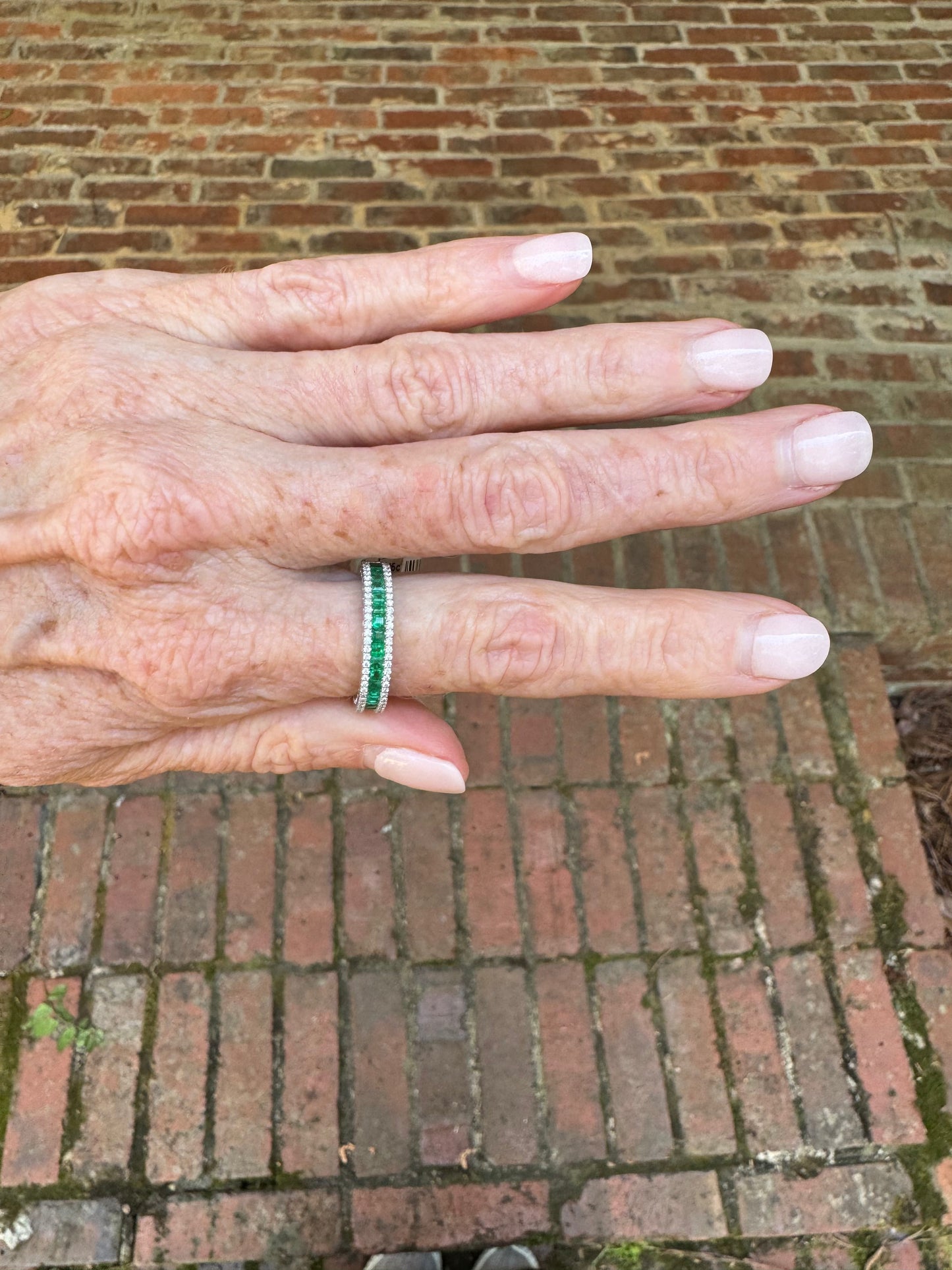 Diamond and Emerald Channel Ring