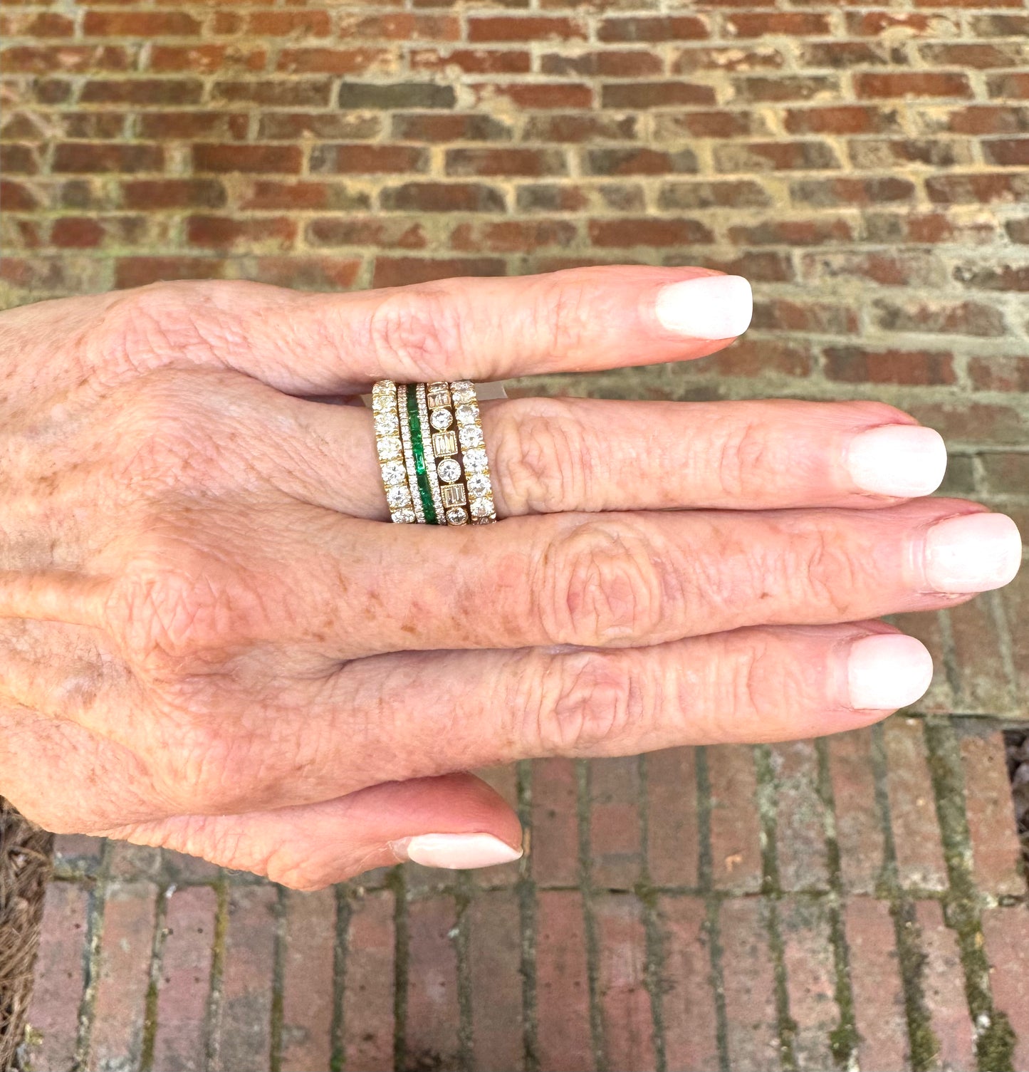 Diamond and Emerald Channel Ring