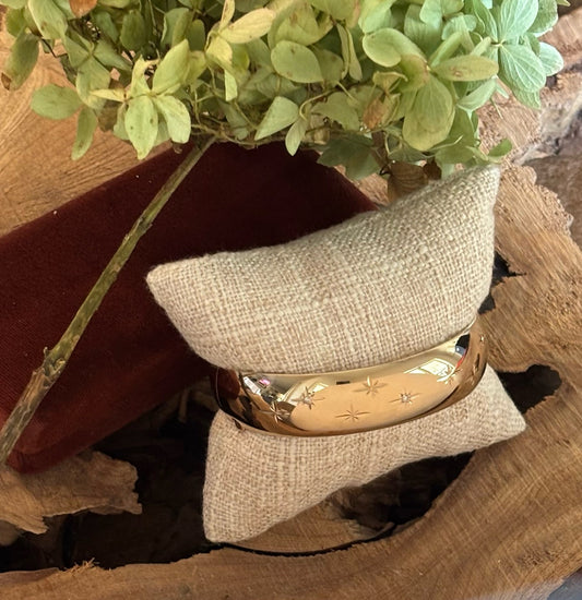 Starcut Diamond Gold Filled Bangle Bracelet -wide