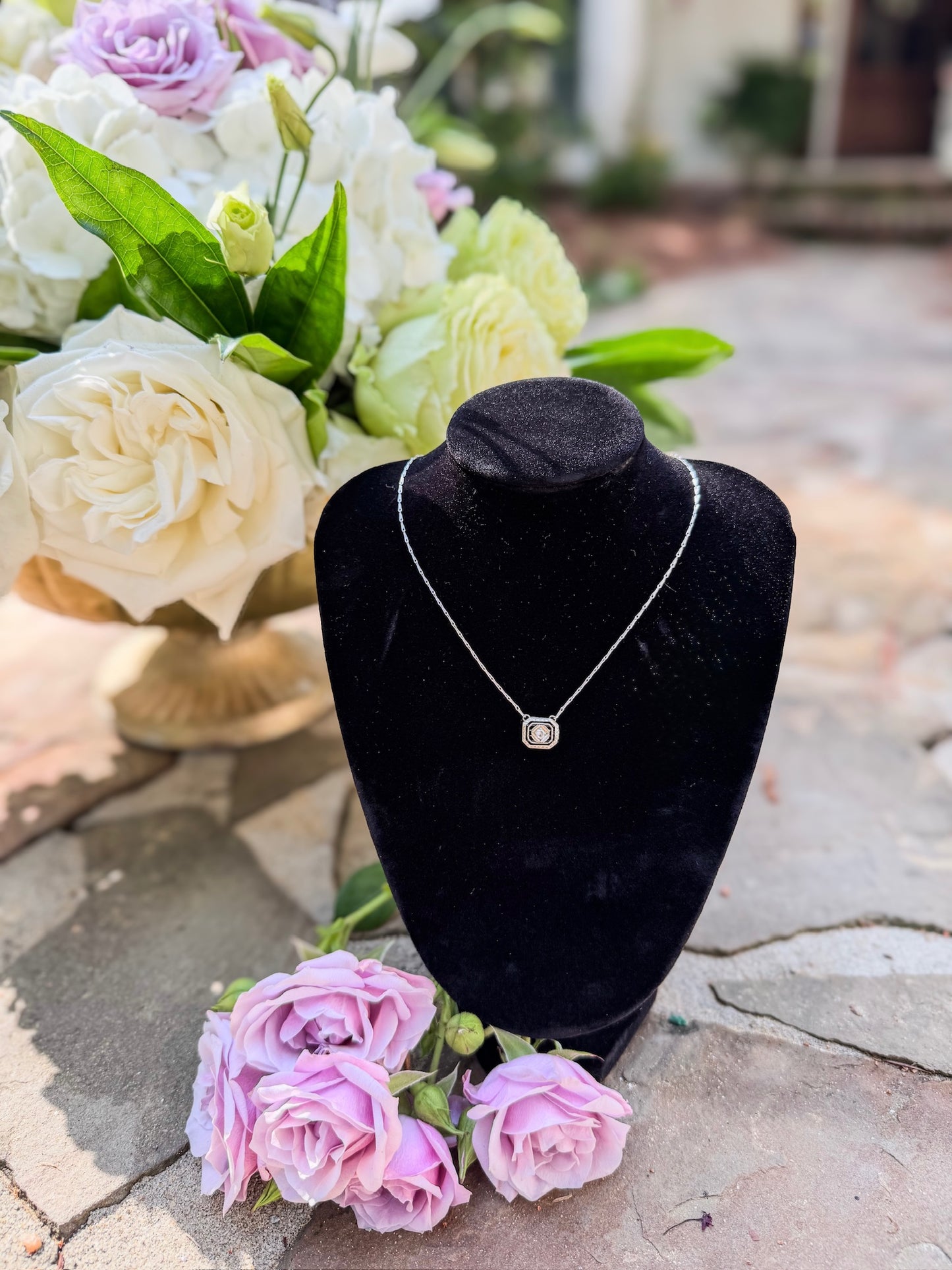 Filigree Diamond Pendant Necklace