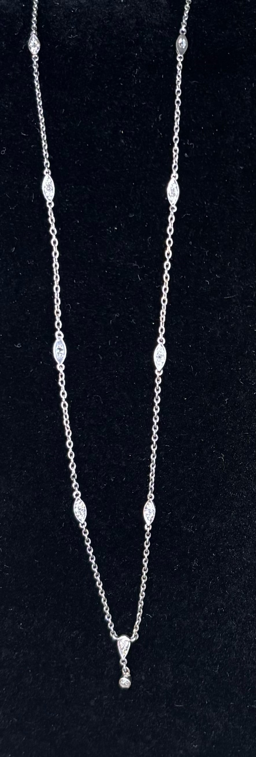 Diamond by the Yard Necklace with diamond drop