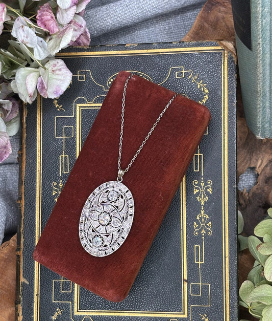 Art Deco Diamond Pendant Necklace