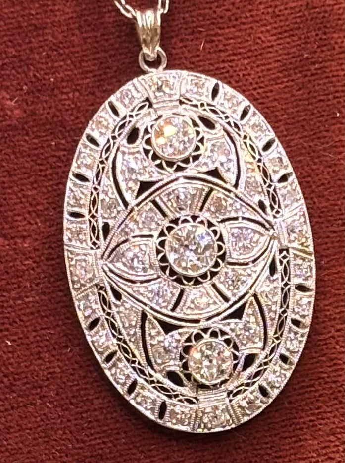 Art Deco Diamond Pendant Necklace