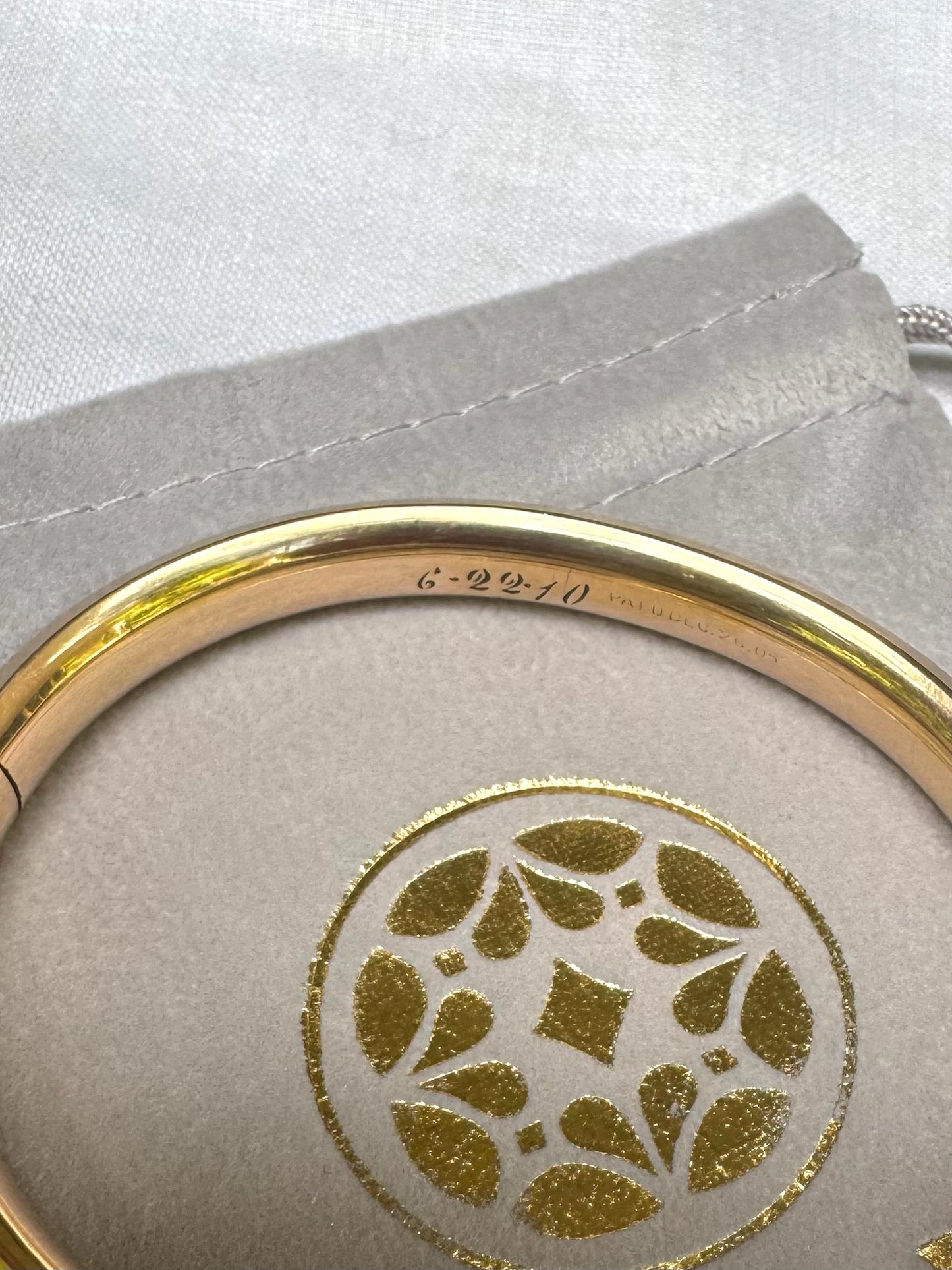 Vintage Gold Filled Floral Bangle Bracelet