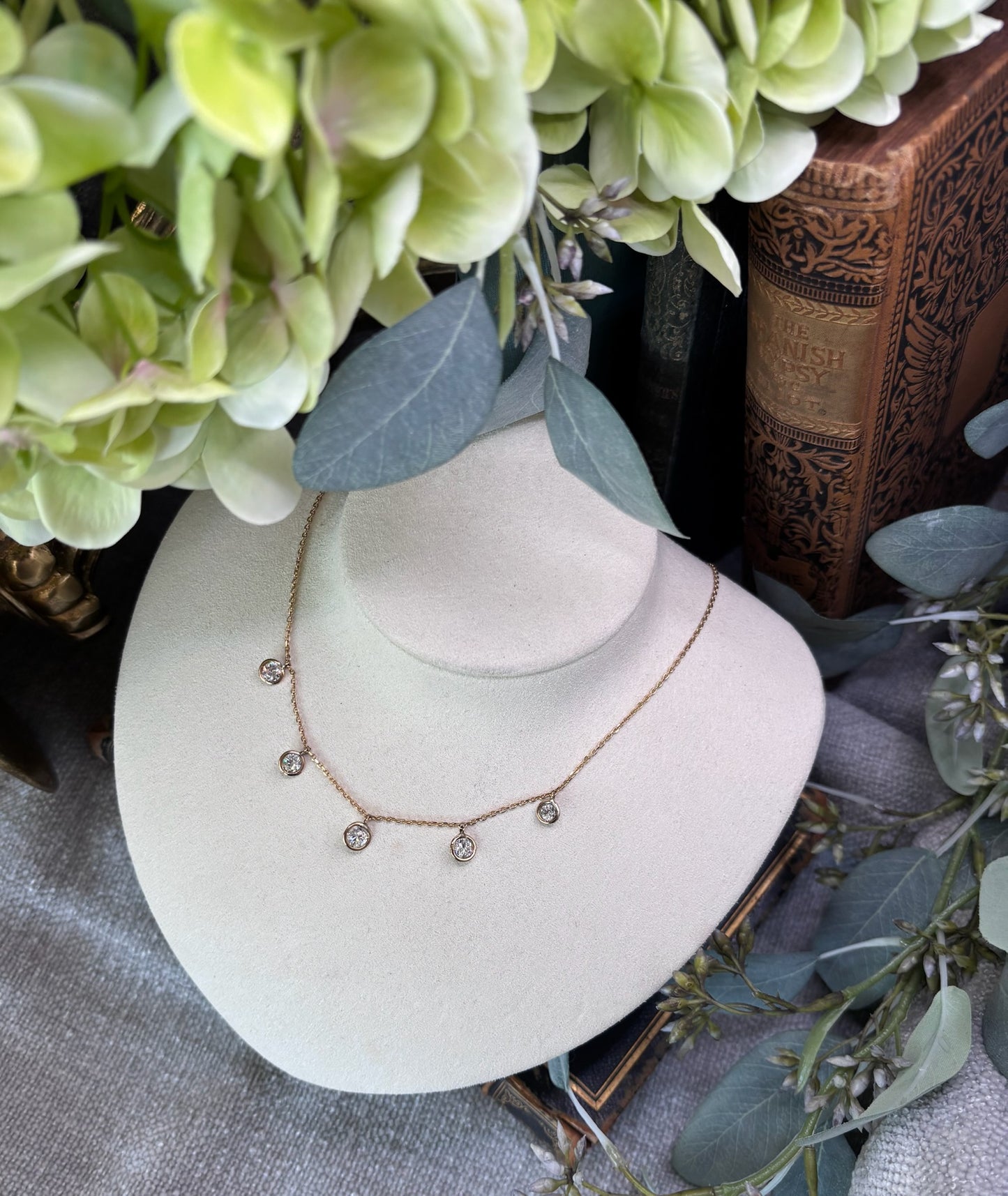 Diamond Flower Channel Necklace