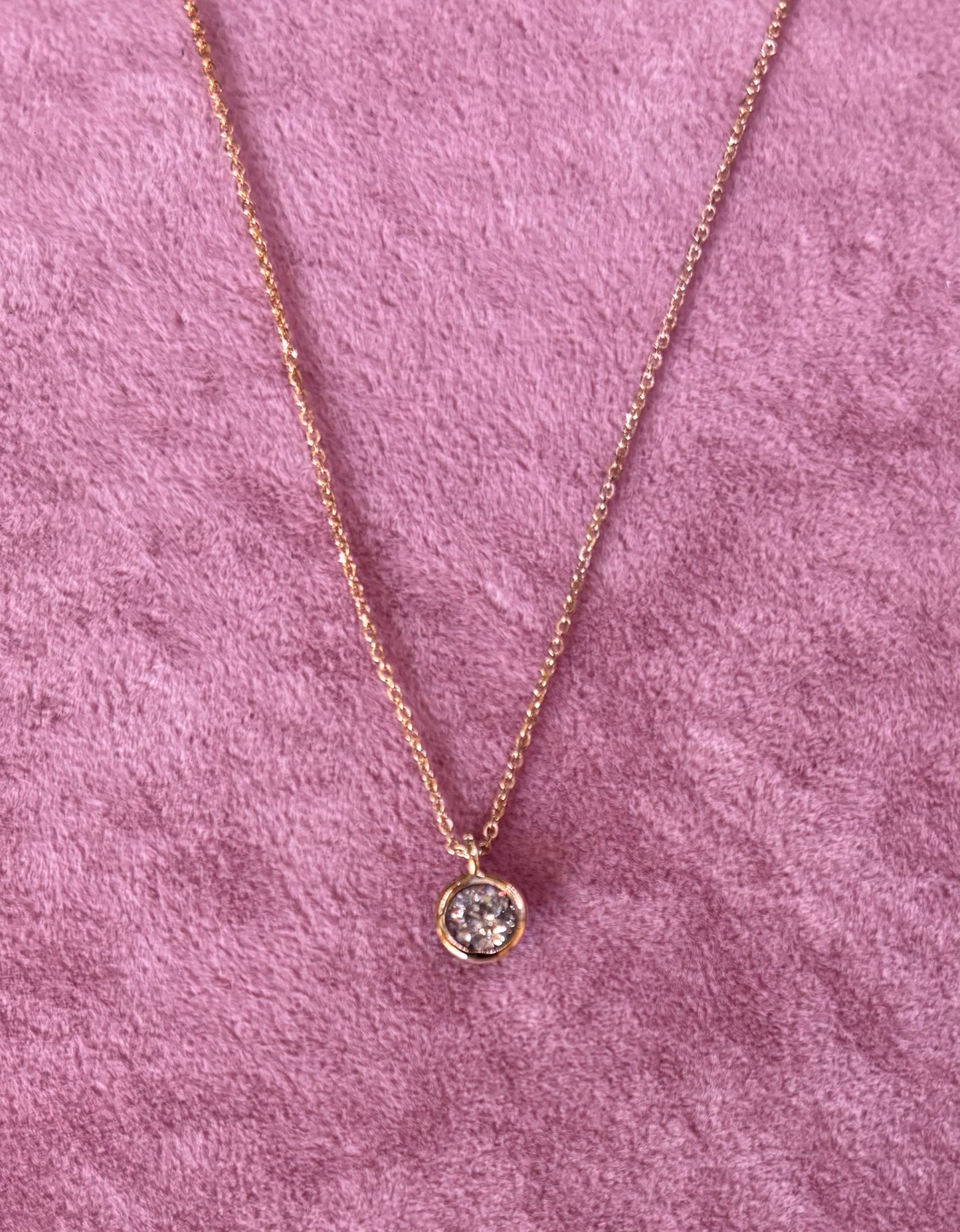 Single Diamond Drop Necklace