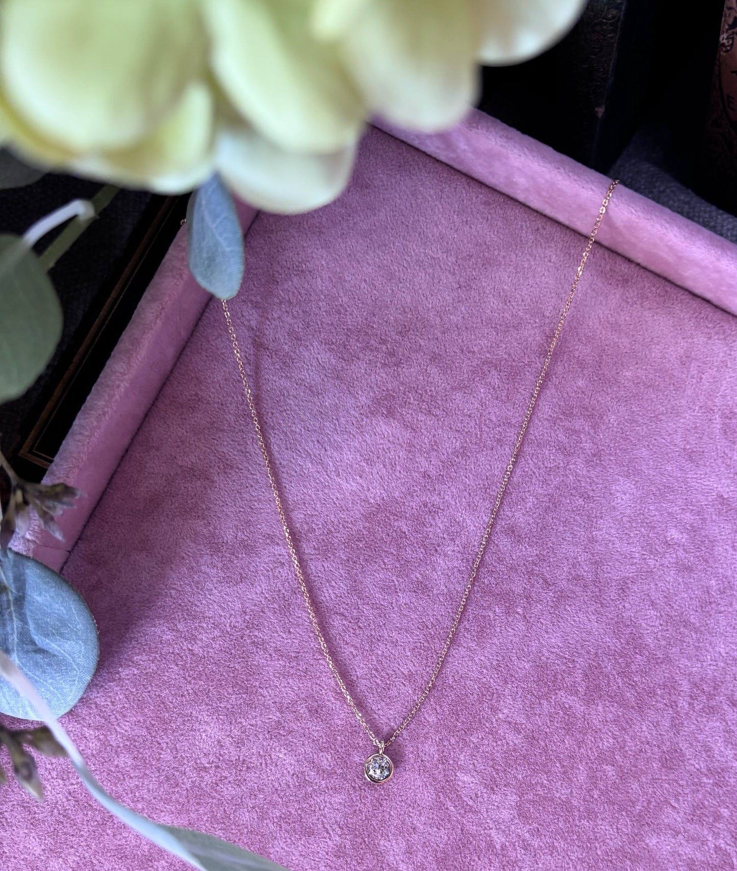 Single Diamond Drop Necklace